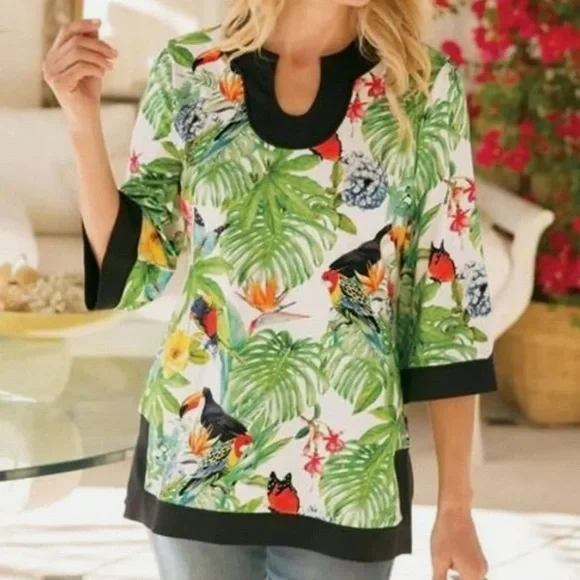 Soft Surroundings Tropical Paradise Tunic (XL) - Picture 1 of 9